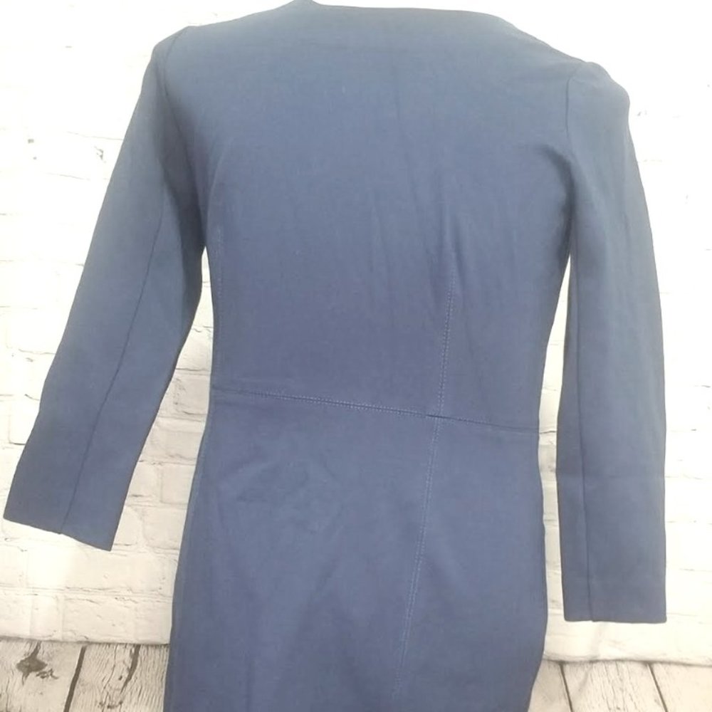 J Crew Structure Knit Zip Dress Midnight Blue